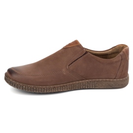KOMODO Chaussures en cuir masculin décontractées 854/2 marron brun 1