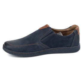 KOMODO Chaussures en cuir masculin décontractées 854/2 bleu marine 1