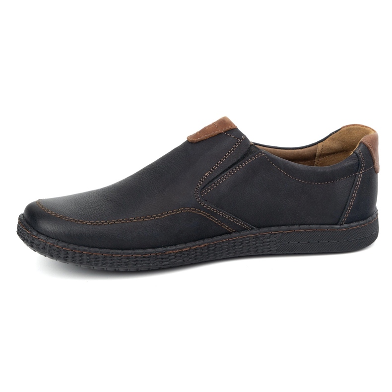 KOMODO Chaussures en cuir masculin décontractées 854/2 noir 1