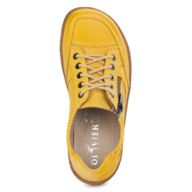 Femmes aux pieds nus baskets en cuir minimaliste Olivier 770 Perfoated Yellow jaune 13