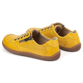Femmes aux pieds nus baskets en cuir minimaliste Olivier 770 Perfoated Yellow jaune 12