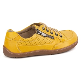 Femmes aux pieds nus baskets en cuir minimaliste Olivier 770 Perfoated Yellow jaune 15