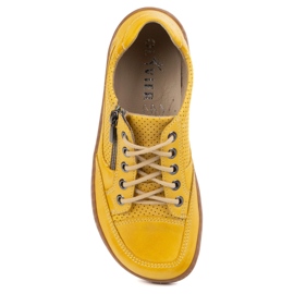 Femmes aux pieds nus baskets en cuir minimaliste Olivier 770 Perfoated Yellow jaune 16
