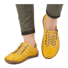 Femmes aux pieds nus baskets en cuir minimaliste Olivier 770 Perfoated Yellow jaune 6