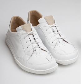 Sneakers en cuir minimaliste aux pieds nus pour femmes olivier 1282 blanc 1