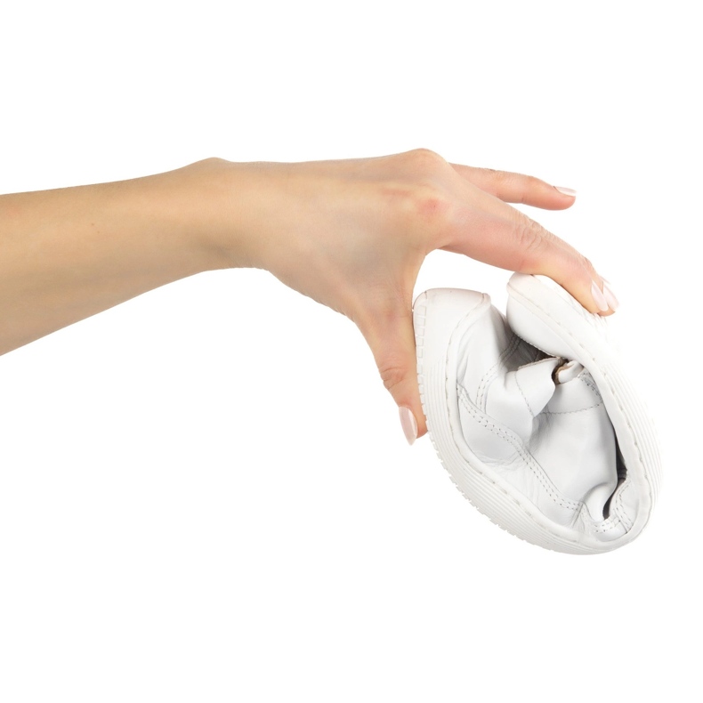 Sneakers en cuir minimaliste aux pieds nus pour femmes olivier 1282 blanc 2