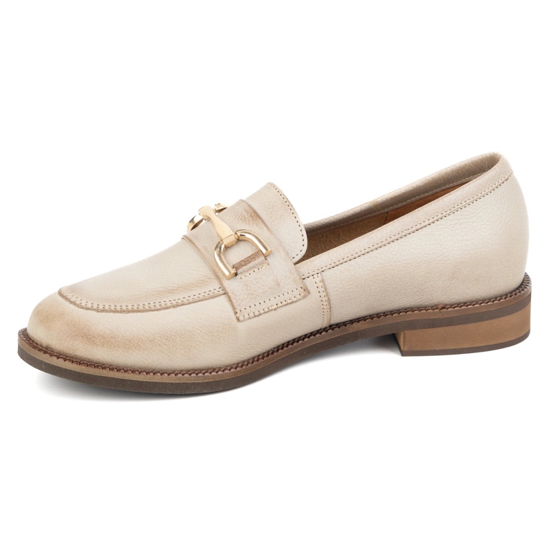 Exquisite Pumps en cuir féminin 1510ex beige avec un ornement 1 Exquisite Pumps en cuir féminin 1510ex beige avec un ornement 1