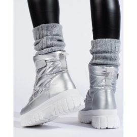 Boots de neige femme avec scratch argenté 4