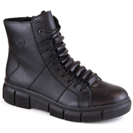 Bottes plateforme confortables et isolées Rieker W RKR493A, noir le noir 7