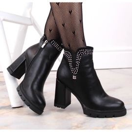 Bottines isolées à talons hauts avec rivets, Filippo W PAW495, noir le noir 8