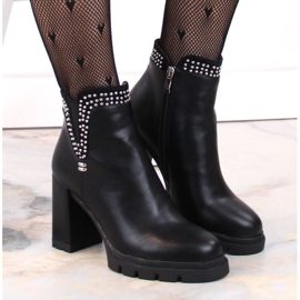 Bottines isolées à talons hauts avec rivets, Filippo W PAW495, noir le noir 9