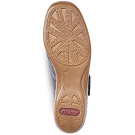 Chaussures en cuir pour femmes avec velcro bleu marine Rieker 41399-14 1