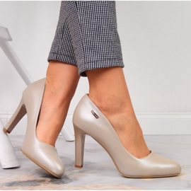 Escarpins sur le post perle nude Sergio Leone beige 1