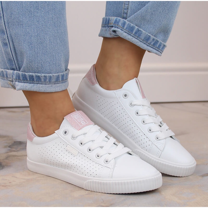 Baskets basses en cuir écologique, blanc Big Star HH274073 1