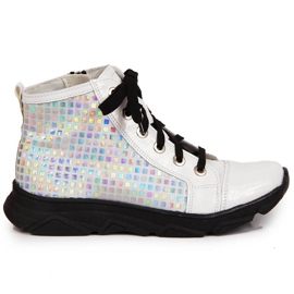 Bottines blanches holographiques pour fille Kornecki 6814 1