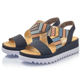 Sandales compensées confortables pour femmes multicolore Rieker V44G8-14 2