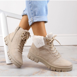 Bottines pour femmes confortables et isolées de couleur beige par Rieker 2