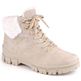 Bottines pour femmes confortables et isolées de couleur beige par Rieker 1