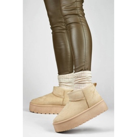 Bottines de neige plateforme femme, beige clair TL242-BE 2