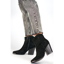 Santiags pour femme en daim à talon haut, noir A5618B le noir 3