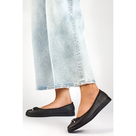 Ballerines noires confortables pour femmes avec nœud GD-XR392A-B le noir 3
