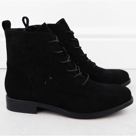 S.Barski Boots ouverts pour femmes en daim noir S. Barski HY51-136 le noir 2