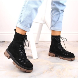 Vinceza W JAN255 bottes isolées en daim noir le noir 7