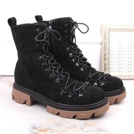 Vinceza W JAN255 bottes isolées en daim noir le noir 8
