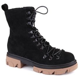 Vinceza W JAN255 bottes isolées en daim noir le noir 9