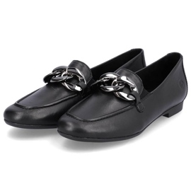 Rieker Chaussures en cuir confortables avec chaîne Remonte W RKR645, noir le noir 23