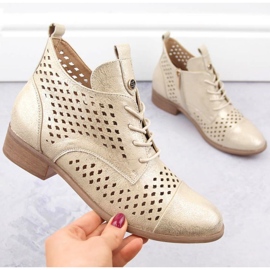 Bottines ajourées dorées Potocki W WOL205 d'or 8