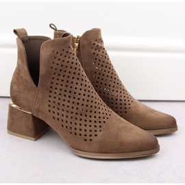 Bottines à talons hauts en daim Potocki W WOL213B, marron brun 8