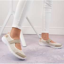 Chaussures ajourées confortables Rieker W RKR575A, beige 20