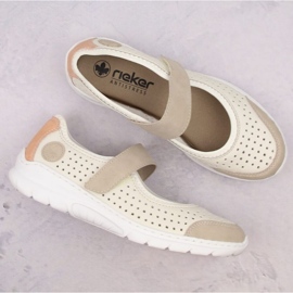 Chaussures ajourées confortables Rieker W RKR575A, beige 21