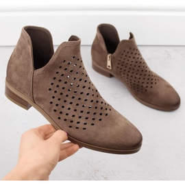 Bottines en daim à découpe Vinceza W JAN283A marron brun 7