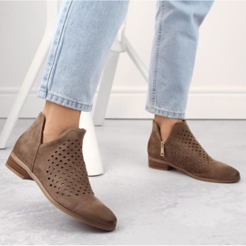 Bottines en daim à découpe Vinceza W JAN283A marron brun 11