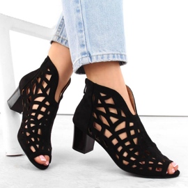 Bottines M.Daszyński W SAN32A en daim noir le noir 8
