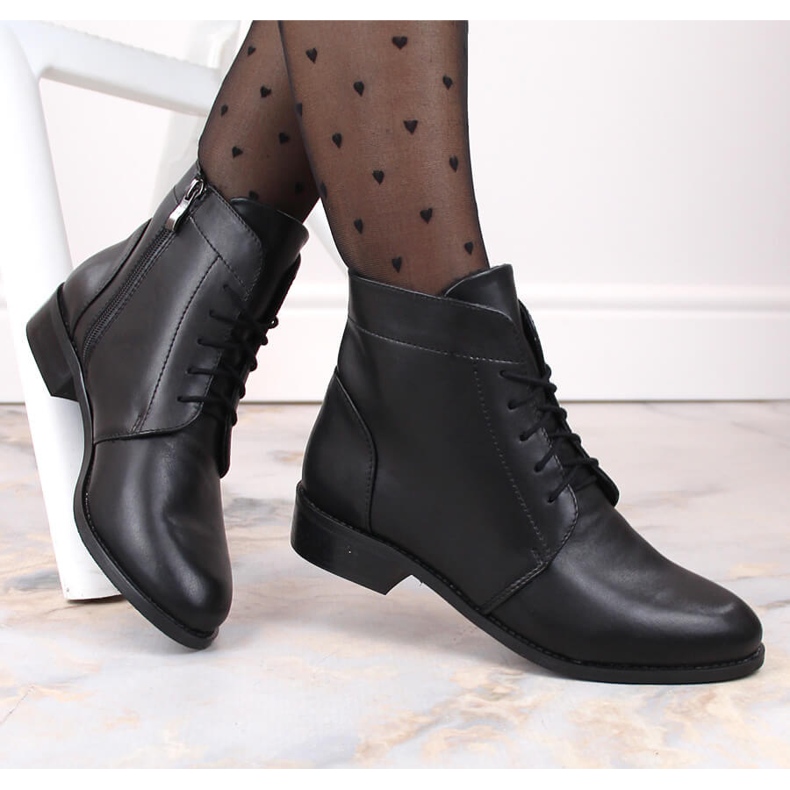 Bottines en cuir femme Dolce Pietro noires le noir 2