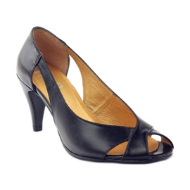 Escarpins en cuir noir PEES 1