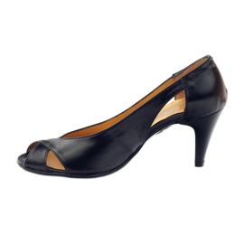 Escarpins en cuir noir PEES le noir 2