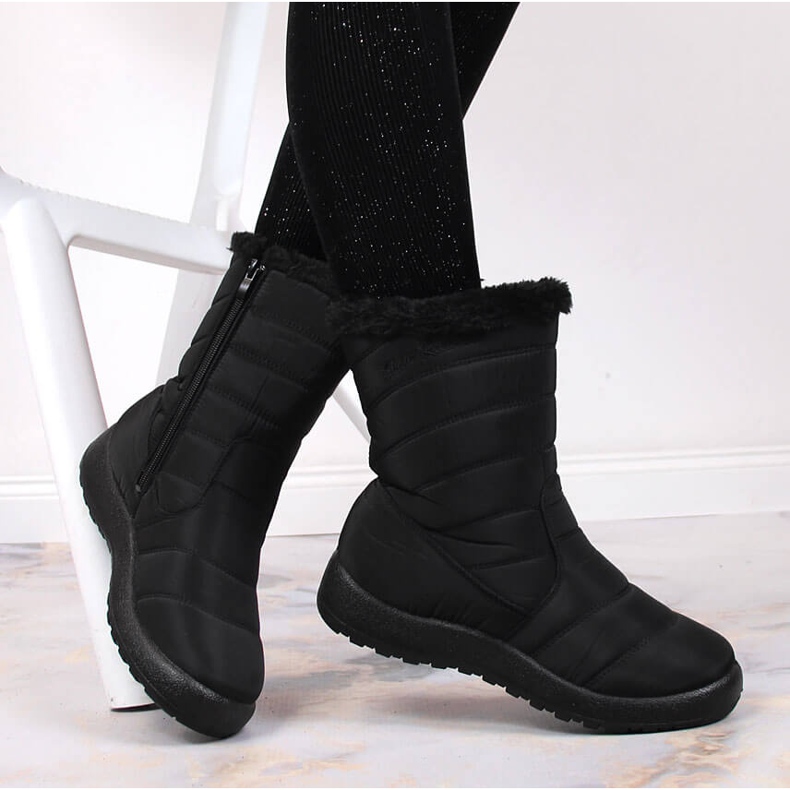 News Bottes de neige imperméables pour femmes haute isolation noir 2