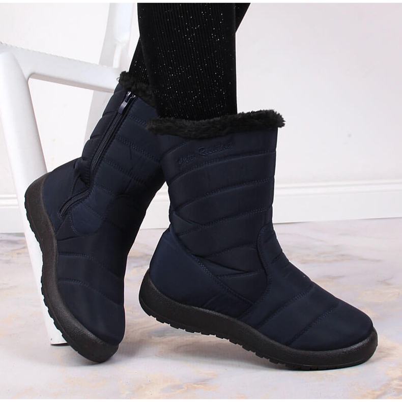 News Bottes de neige imperméables pour femmes haute isolation bleu marine 2