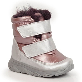 Bottes de neige imperméables pour filles avec membrane velcro Kornecki 6895 rose 1