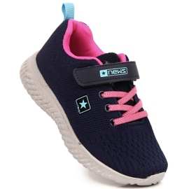 News Chaussures sport résille bleu marine fille 1