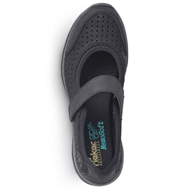 Chaussures ajourées confortables pour femmes avec velcro noir Rieker L32B5-00 le noir 3