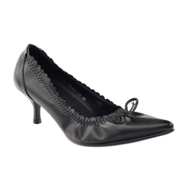 Escarpins avec insert en cuir Christine noir 1