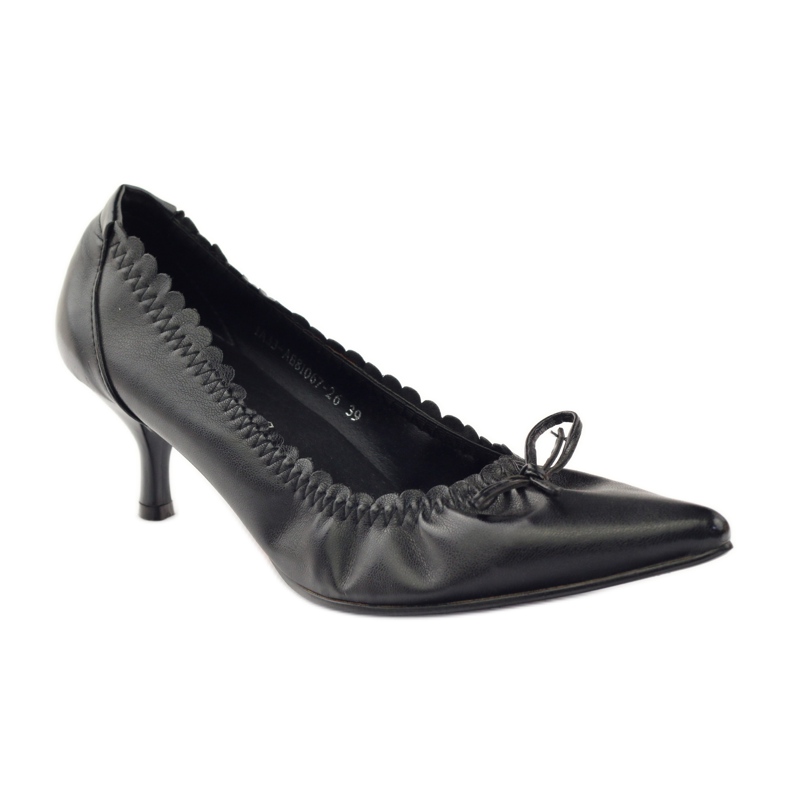 Escarpins avec insert en cuir Christine noir 1