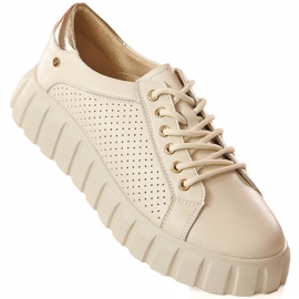 Chaussures de sport femme en cuir beige Filippo DP4535 1
