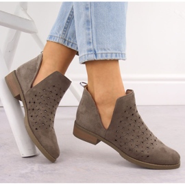 M. DASZYŃSKI Bottines à enfiler en daim ajouré pour femme marron M.Daszyński SA62-102 brun 5