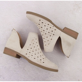 M. DASZYŃSKI Bottines femme en daim ajouré beige M.Daszyński SA62-102 6